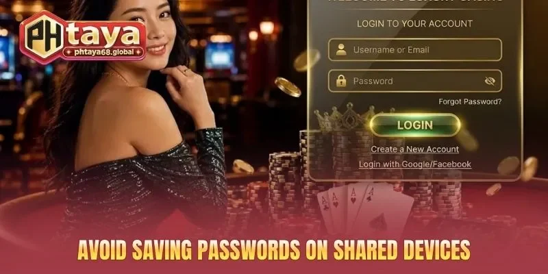 Avoid saving passwords on shared devices