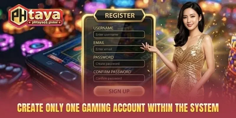 Create only one gaming account within the system