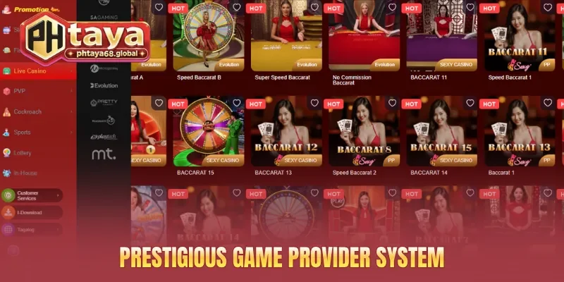 Prestigious game provider system