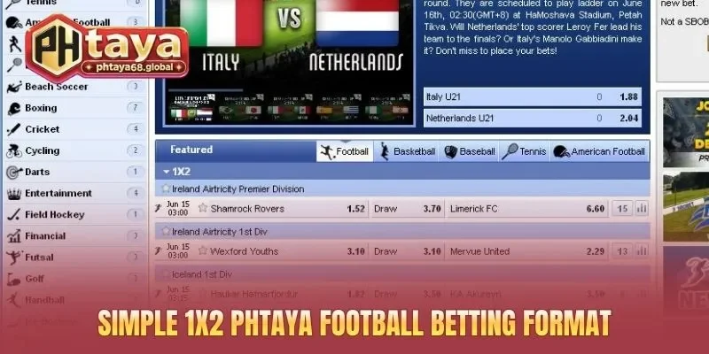Simple 1X2 PHTAYA football betting format